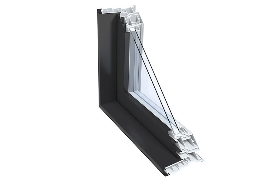 Hybrid frame (PVC covered with aluminum)